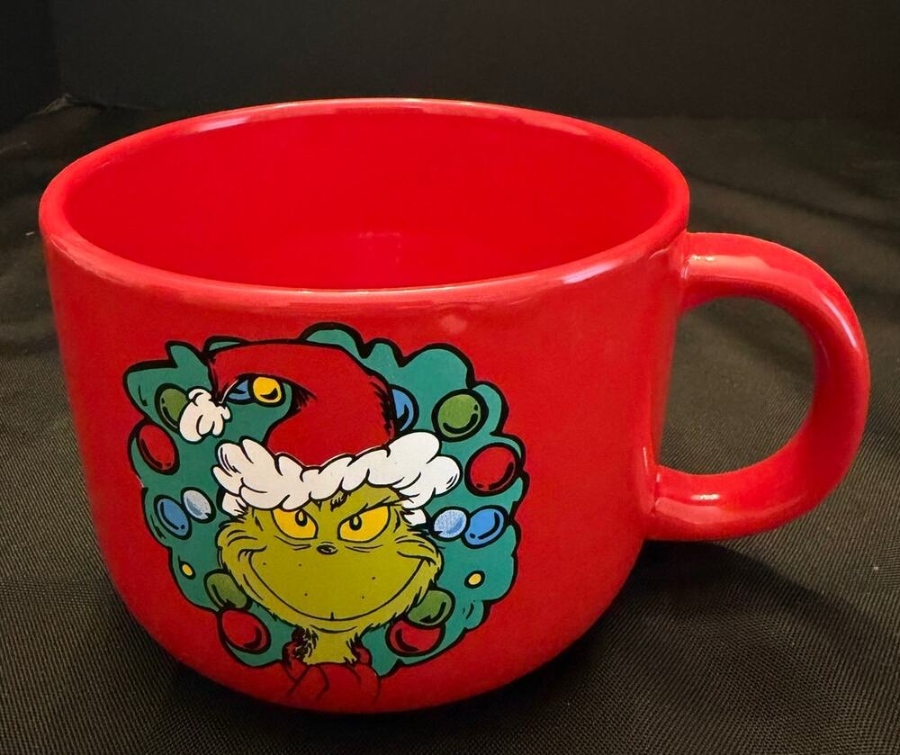 Official Dr. Seuss The Grinch Oversized 20oz Holiday Ceramic Mug (2024) Festive